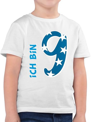 Shirtracer - Kinder T-Shirt Jungen - 9. Geburtstag - Ich Bin neun Blau Junge