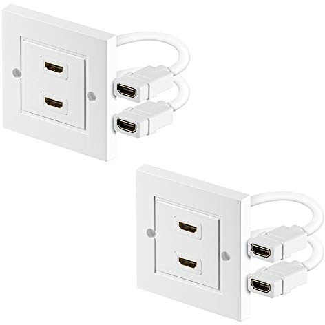 PerfectHD 2X HDMI 4K Wanddose | 2X HDMI Port | HDMI 2.0b | UHD HDR | Ultra HD 2160p | Full HD 1080p | High Speed Ethernet | 3D | 2 Fach | 2 Stück