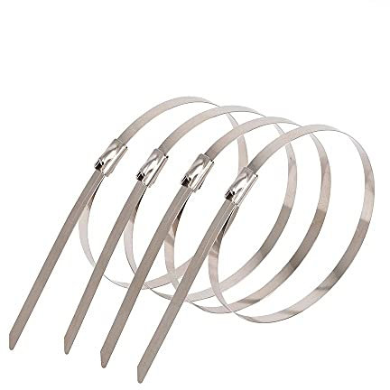 YOFASEN Sujetacables de Acero Inox de 100 piezas - Abrazaderas de Amarre de Cable Autoblocantes Bridas de Cable Multiusos para taller de garaje en casa, 4.6x200mm