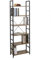 eSituro Standregal Badregal Küchenregal Bücherregal Aufbewahrung Leiterregal Stufenregal platzspazierend modern Stil 6 Ablagen Schwarz+Nussbaum Metall+MDF 60x27.5x180CM
