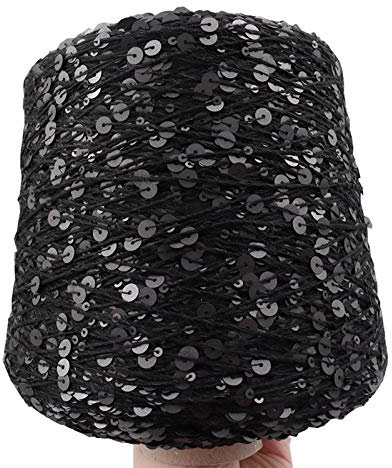 AUFWH Baumwollgarn 50g/140m Paillettengarn 6/3mm Spezielles Garn für Bekleidungszubehör und Puppenstrickgarn - 07_2 Stücke