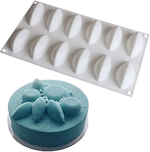 XKONG Quenelle Silicone Molds ,Sea Shells Cake Mold,Quenelle Mold Shape,French Dessert Mousse Silicone White Pastry Mould Baking Non-Stick Decoration Bakeware