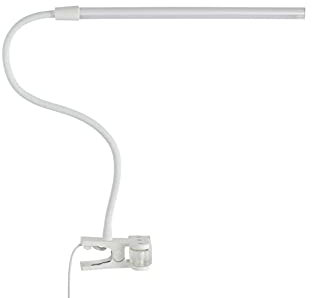 KHG | Schreibtischlampe in Weiß aus Kunststoff | Leuchkraft: 220lm | Maße: 7,5cm x 37,0cm | Funktion: LED-Klemmleuchte 1-flammig | praktische Klemmleuchte