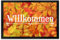 speecheese Fußmatte XXL in 50x75 cm mit schönen Herbstblättern und Schriftzug - Willkommen schöner Fußabtreter mit Herbstmotiv und gefallenen Blättern im Hintergrund Dekoration für Oktober