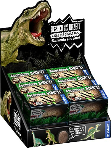 KOSMOS 601966 Dino-Eier, EINZELARTIKEL Ausgrabungs-Set mit Mini Dino Sammelfigur, ab 5 Jahre, Mitgebsel Kindergeburtstag, Gastgeschenk, Mitbringsel, Beschäftigung, Spielzeug für Jungen und Mädchen