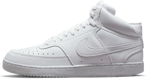 Nike Herren Court Vision Mid Next Nature Basketball Shoe, White, 42.5 EU