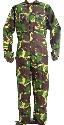 O.A Woodland Camouflage Camo Overall Coverall Boiler Suit British DPM Army Work (XXXL(46-48' Chest))