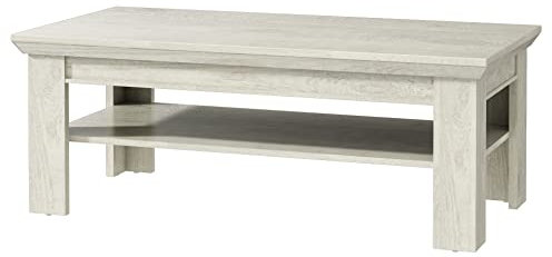 Newroom Couchtisch Pinie Weiß Wohnzimmertisch Modern Landhaus - 120x45x60 cm (BxHxT) - Sofatisch Ablagetisch Tisch - [Lucy.Three] Wohnzimmer Wohnstube Büro