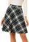 Allegra K Femmes Plaids Taille élastique Genou Longueur peigné Une Jupe Noir Blanc M