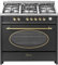 GURARI Gas Standherd GCH E 914 BL Retro Gasherd mit Elektrobackofen 90 cm Nostalgie Range Coocker 121L | Heißluft | Grill | 5 Hochwertige Brenner | 4 kw WOK | Erdgas/Propangas | Inkl. WOK Adapter