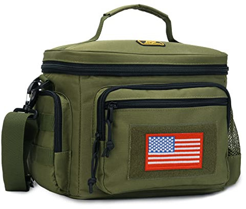 ATRIPACK Lunchbox für Herren, taktische Lunchtasche, MOLLE-Gurtband, auslaufsicher, isoliert, groß, für Damen, Erwachsene, Mahlzeit mit verstellbarem Schultergurt, langlebiger Lunch-Eimer (grün)