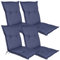 DILUMA Niedriglehner Auflage Naxos für Gartenstühle 98x49 cm 4er Set Uni Blau - 6 cm Starke Stuhlauflage mit Komfortschaumkern und Bezug aus Baumwoll-Mischgewebe - Made in EU mit ÖkoTex100