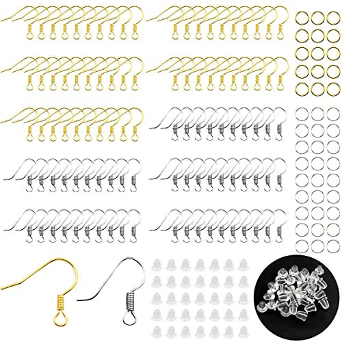 300 Stück Ohrring-Herstellungs-Set für Schmuckherstellung, DIY, 14 K Goldohrdrähte, Fischhaken
