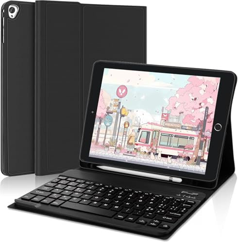FOGARI Tastiera Magnetica per iPad 10.2, Custodia con iPad 10.2 9/8/7 Generazione 2021/2020/2019, QWERTY Italiano Keyboard Bluetooth Staccabile, Nero