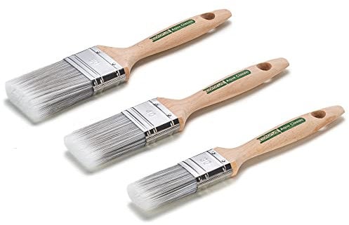 Profi Pinsel Lack Set: Lackierpinsel Lackpinsel Set 30mm 40mm 50mm | Lackpinsel für Lacke Lackierpinsel Kunstborsten | Malerpinsel Flachpinsel Set für Wandfarben, Lacke und Dispersionsfarben