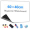 JOMUSAGA Whiteboard Folie, 60 x 40 cm, magnetisch selbstklebende Weißwandtafel Folie, Whiteboard Sticker DIY, inklusive Marker, Schwamm und Magnete, für Schule, Büro und Zuhause