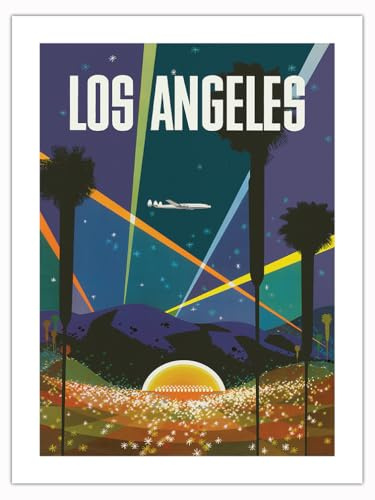 Los Angeles California - Hollywood Bowl - Vintage Travel Poster by David Klein c.1958 - Fine Art Matte Paper Print (Unframed) 18x24in
