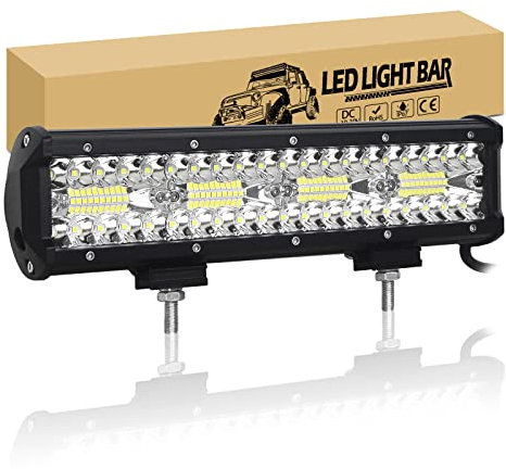 RIGIDON 12 pulgadas 240W Barra luminosas led, largo alcance barras de luz luces de trabajo, 12V 24V Lámparas de inundación luces conducción para off road camión coches atv utv suv 4x4