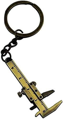 RAKUTE Mini-Messschieber Schlüsselanhänger Beweglicher Messschieber Schlüsselanhänger Messschieber Lineal Modell Zinklegierung Schlüsselanhänger Werkzeug Messschieber Messschieber (Color : Retro Colo