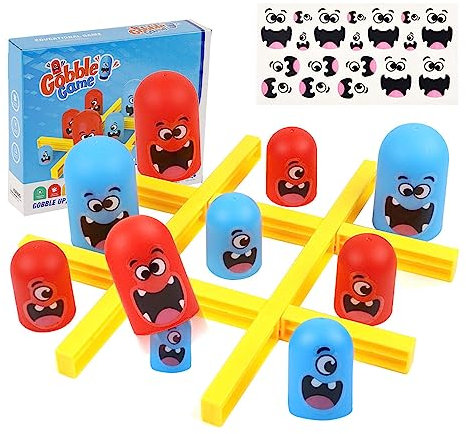Anyingkai Tic Tac Toe,Tik Tak Toe,Tic Tac Toe Spiel,2 Spieler Brettspiele, Big Eat Small Game Eltern Kind Interaktion Kinder Spiele, Klassisches Familien Brettspiel