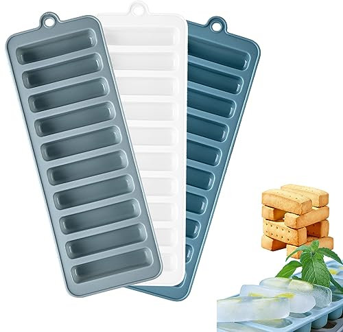 Müsliriegel Backform 3 Stück Silikon Riegelform von 10 Riegel, Rechteckige Energieriegel Silikonform Wiederverwendbar für Eiswürfel, Müsliriegel, Schokoriegel Eiswürfelschalen