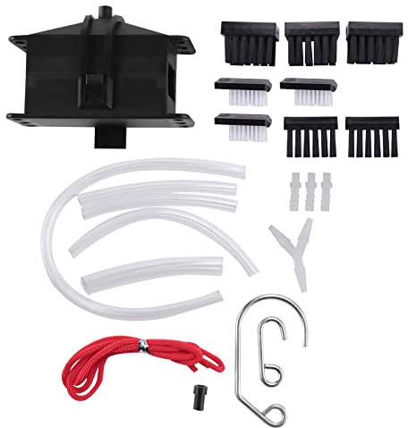 Hopbucan Kit de máquina de limpieza de cadena de motocicleta, herramienta limpiadora de engranajes para cadenas de motocicleta, dispositivo lubricante universal, color negro