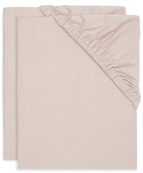 Jollein Spannbettlaken Jersey - Für Wiegen - Wild Rose - 2er Pack - 40/50x80/90cm - 100% Baumwolle - Spannbetttuch - Altrosa