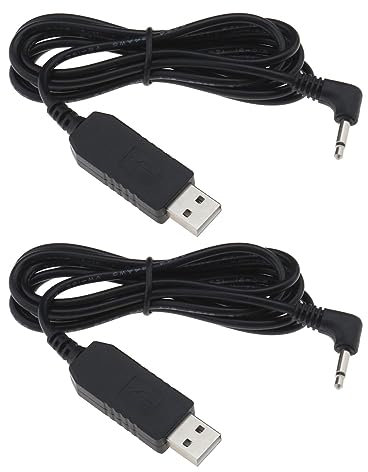 YINETTECH USB-Ladekabel, kompatibel mit Remington Barba Bartschneider MB320, MB320C, MB42C, MB310C, MB200, Pa3215U, 3,2 V, 24 AWG, 1,5 m, 2 Stück