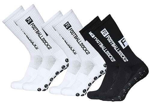Lixada Fußballsocken Herren Kinder Stutzen Stutzenstrumpf,Unisex Outdoor-Sport-Laufsocken Kompressionsstretch, Sportliche Fußball Basketball Socken Anti-Rutsch, mit Griffen,3 Paar(39-46)