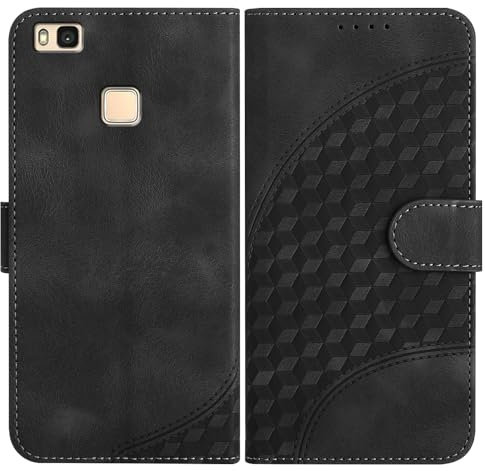 JayModCase Cover per Huawei P9 Lite,Flip Custodia in Pelle PU con Kickstand Porta Carte Magnetica Chiusa Custodia per Huawei P9 Lite (Nero)