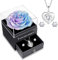 Yamonic Rosa Eterna Regalo Donna,Rosa Stabilizzata con Collana Argento 926 Donna, Idea Regalo per Lei,Ti Amo per Sempre,Regalo San Valentino per lei,Regalo Donna Natale Compleanno Anniversario