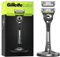 Gillette Labs Rasoir Homme Avec Barre Exfoliante, Manche Argenté Réutilisable Et 5 Cartouches De Rechange GilletteLabs A 5 Meilleures Lames De La Marque, Rasage Confortable Du Visage