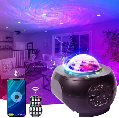 BrightArk Galaxy Projector with 14 Lighting Modes, Remote Control and Timer Star Projector, Star Speed Control LED Night Light,Bluetooth Galaxy Light Projector Decoration for Kids Bedroom, Party