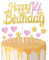 Gold Pink 14th Birthday Cake Topper, Girls 14th Birthday Decorations, Glitter Heart Stars Cake Toppers, Personalised Happy Birthday Cake Cupcake Toppers for Women Girls Baby Birthday Party Supplies