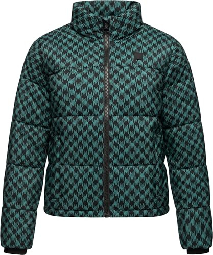 Ragwear Damen Steppjacke warme Winterjacke wasserdicht kurz mit angesagtem Hahnentritt Muster Serah Print YOUMODO XS-6XL
