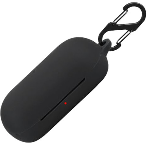 Custodia in silicone per Sony WF-C500, resistente agli urti e alla pelle, per Sony WF-C500 con Keychain (nero)