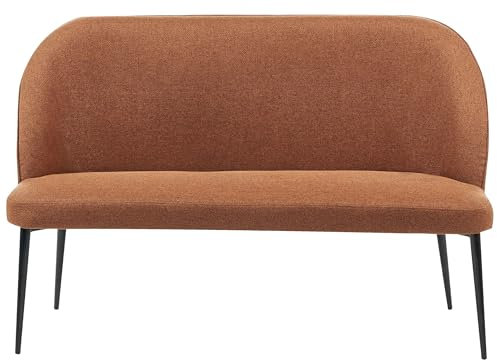 Beliani Modernes 2-Sitzer Küchensofa Stoff braun Metallbeine schwarz Osby