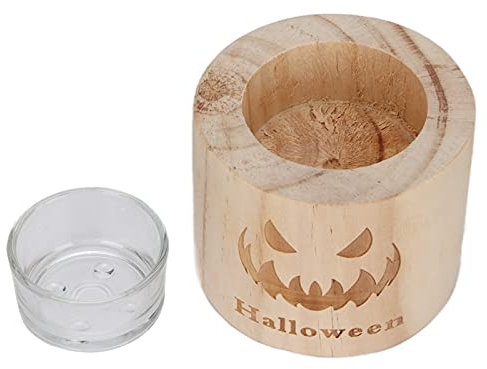 Kerzenhalter aus Holz, Sicherer und Langlebiger Kandelaber Heimdekoration und Geschenke, Holzscheit-Material, Ideal Hochzeiten, Partys, Halloween