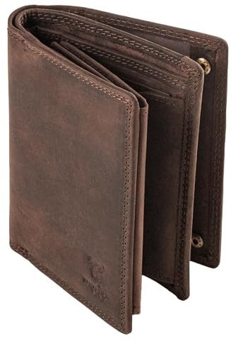 MATADOR XXL Leder Geldbörse Portmonee Herren Viele Fächer | Karten Geldbeutel Portemonnaie Herren mit RFID Blocker & Geschenk-Box | Brieftasche Geldtasche Ledergeldbörse Männer Handmade Dunkel Braun