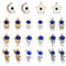 11 Paar Astronaut Mond Stern Ohrringe, Astronauten Ohrstecker, Astronauten-Ohrringe mit Öltropfen-Legierung, Planet Asymmetrisch Anhänger Ohrringe, Ohrringe Pack Geschenke für Damen