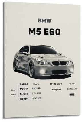 YQXTRB Poster mit deutschem Auto, M5 E60, dekoratives Gemälde, Leinwand, Wandposter und Kunstdruck, moderne Familienschlafzimmer-Dekoration, Poster, 30 x 45 cm