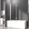 Duschwand für Badewanne 150x140 cm 2-teilig Faltbar Badewannenfaltwand mit Stabilisator und Festteil 6mm ESG Glas Nano Beschichtung Duschtrennwand
