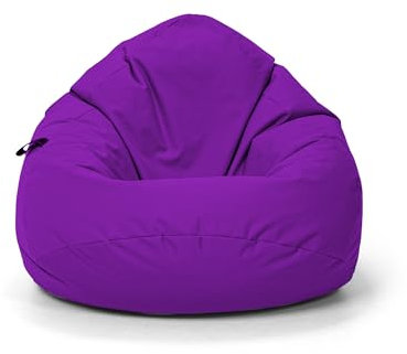 Nadimaideal Sitzsack Tropfenform Kastanie | Bodenkissen für Kinder & Erwachsene | Indoor & Outdoor | Gaming Sitzsack - Sitzkissen - Beanbag | Füllung EPS Perlen (Lila, XL-Durchmesser 77 cm)