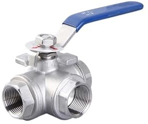 EVBELGBPZ Kugelhahn 1/2 3/4 1 1-1/4 1-1/2 2 Edelstahl-Dreiwege-Kugelhahn L Typ T Typ 304 Handventil mit Innengewinde(3/8,T Type)