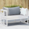 Ausziehbares Gartensofa aus massivem Kiefernholz für den Außenbereich, mit Sitzgelegenheit, Weiß