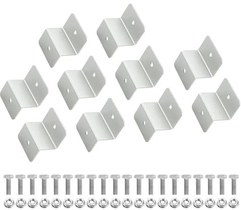 QUARKZMAN 10 Pièces Équerre en Forme de Z, 30mm Supports de Panneaux Solaires en Alliage d'Aluminium Supports Légers en Z de Panneaux Solaires avec Écrous et Boulons pour Toit RVs, Argent