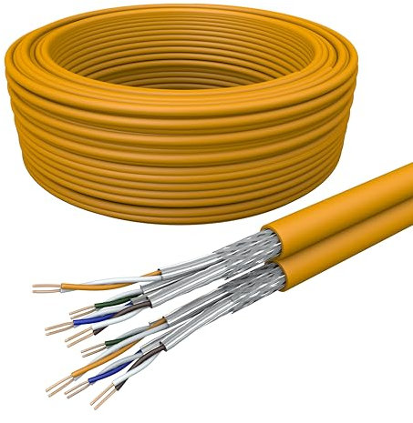 Draka Netzwerkkabel Verlegekabel LAN Kabel 100m Trommel Cat 7 Duplex S/FTP PiMF LSZH Halogenfrei AWG 23/1 Installationskabel Datenkabel PoE 100% Kupfer UC900 SS23 GHMT PVP Zertifiziert Made in EU