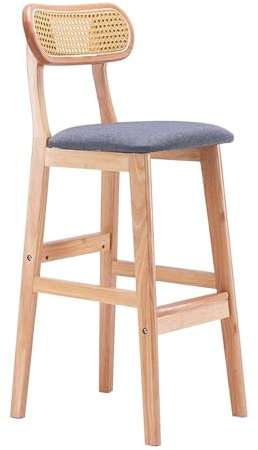 Taburetes de bar modernos de 72 cm con patas de madera para isla de cocina, color gris, juego de 2