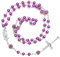 IGEAIIE Catholic Rosary Necklace with Purple Crystal Beads, Silver Crucifix, Religious Prayer Beads for Men and Women, Elegant and Durable, Rosary Beads for Faith and Meditation