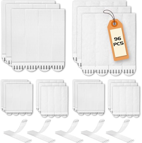 Ruucy 48 Paia Appendi Quadri Senza Chiodi, Strisce Appendi Quadri AdesivI, Attacca Quadri Muro Senza Chiodi, Strisce Adesive per Quadri, Cornici, Poster, Decorazioni Natalizie-92x19 mm